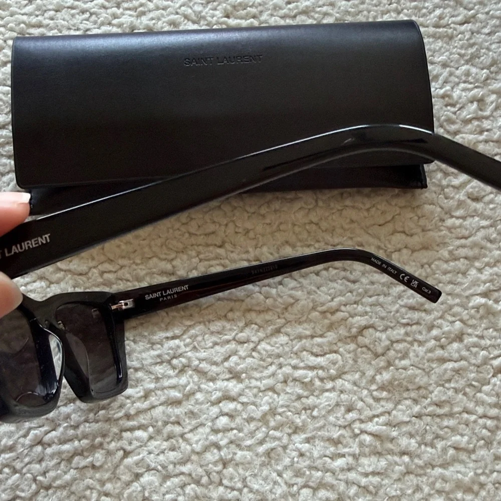 NEW / SAINT LAURENT MICA SUNGLASSES / cat eye acetate sunglasses black - Picture 5 of 9